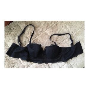 Freya Fancies Black Lace Longline Bra